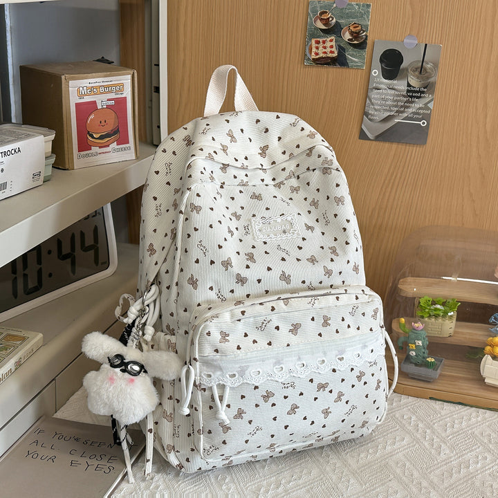 Floral Patterned School Backpack