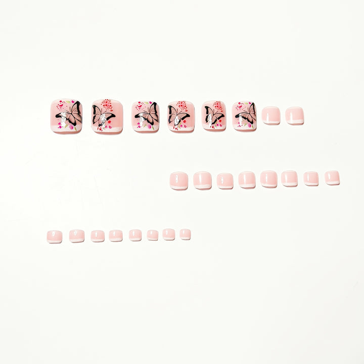 Floral Butterfly Design Nail Art Bowlift