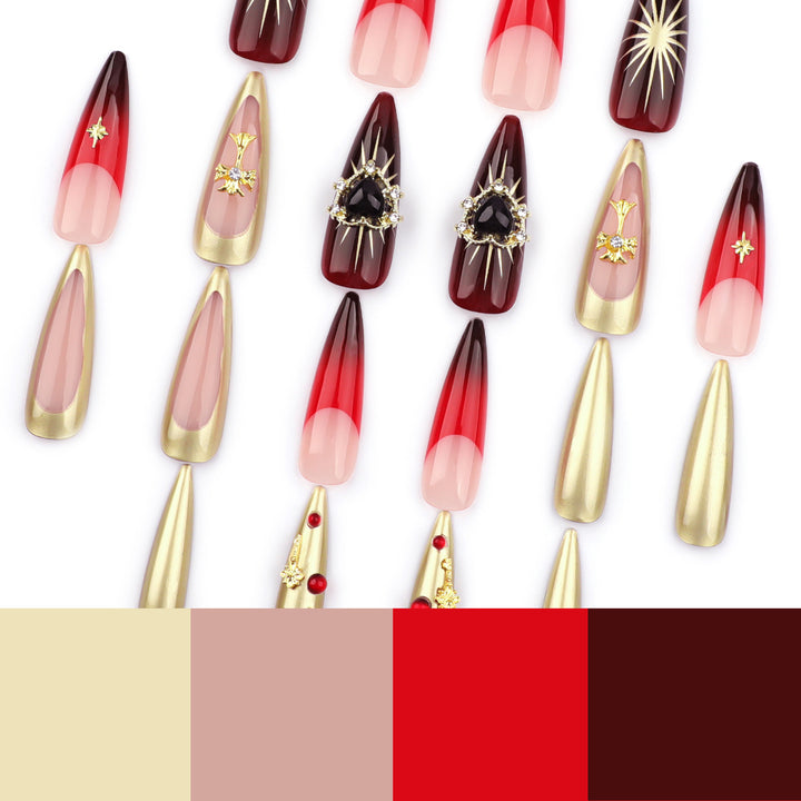 Artful Nail Extensions with Luxurious Decorations Bowlift