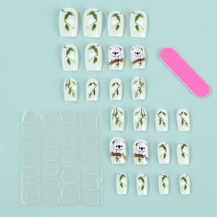 Creative panda design artificial nails Bowlift