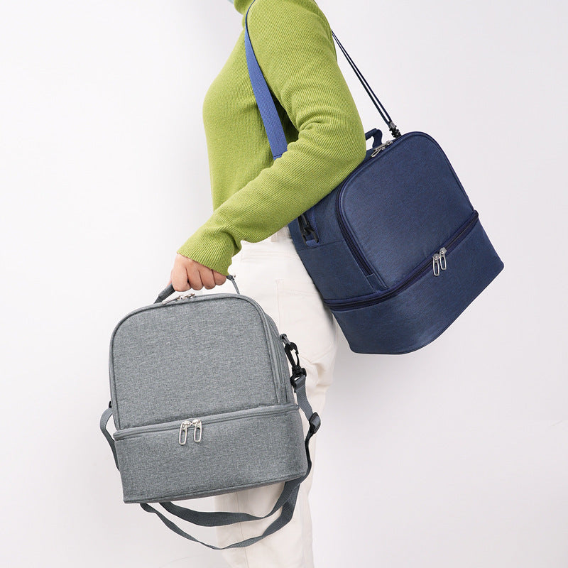 Insulated lunch bag with multi-compartment organizer and adjustable shoulder strap Bowlift