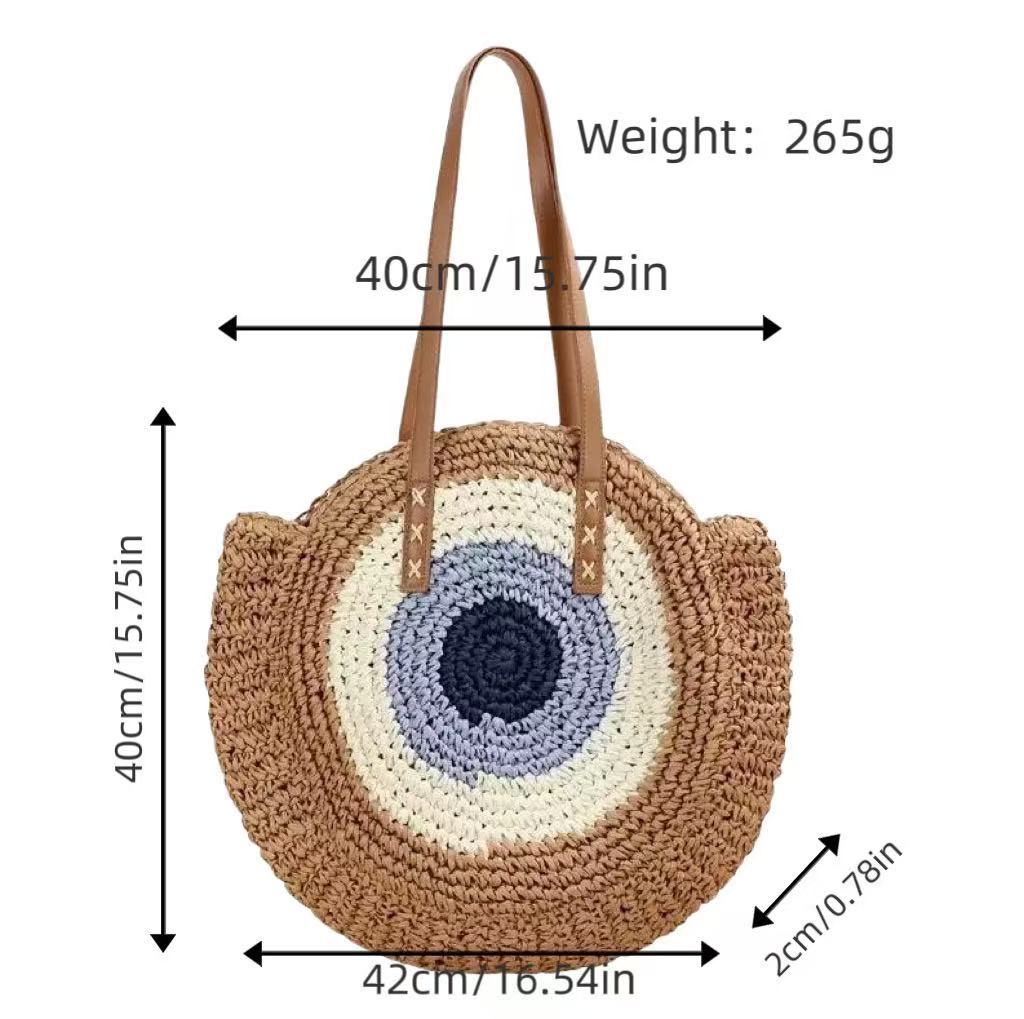 Handcrafted straw bag with eye-catching gradient Bowlift