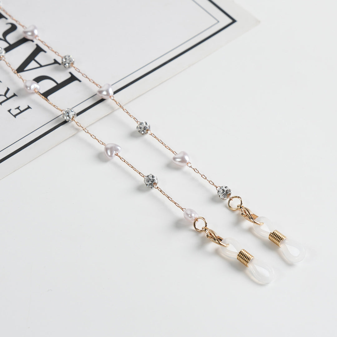 Pearl and Crystal Decor Eyewear Chain Bowlift