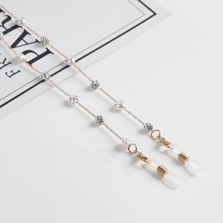 Pearl and Crystal Decor Eyewear Chain Bowlift