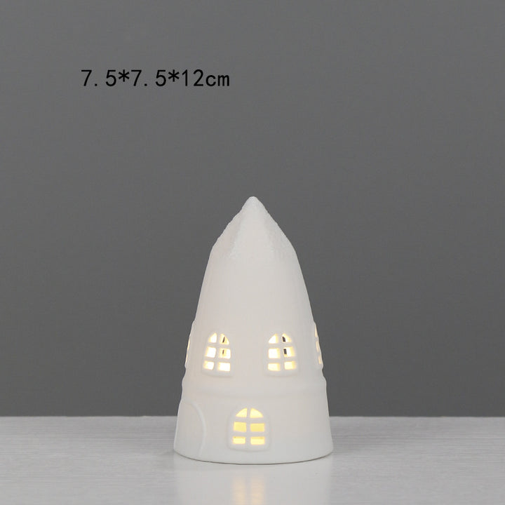 Decorative House-Shaped Ceramic Night Light Bowlift