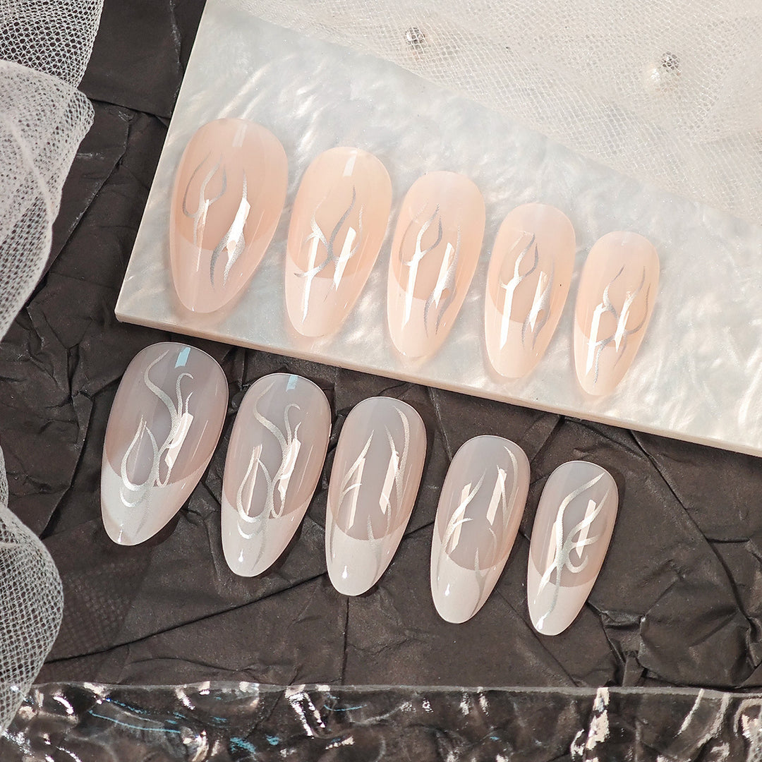 Chic Long Pointed Press-On Nails Bowlift