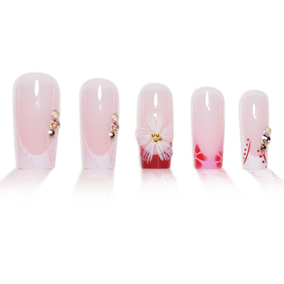 Elegant 3D Floral Press-On Nail Extensions Bowlift