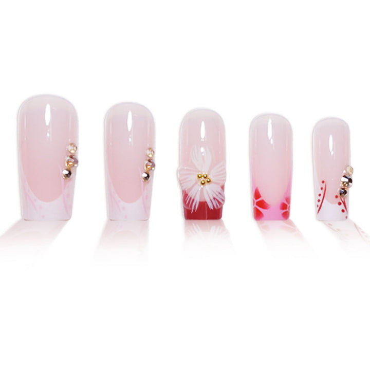 Elegant 3D Floral Press-On Nail Extensions Bowlift