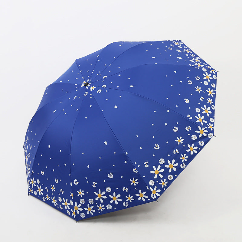 Ladies umbrella with floral design and reinforced frame Bowlift