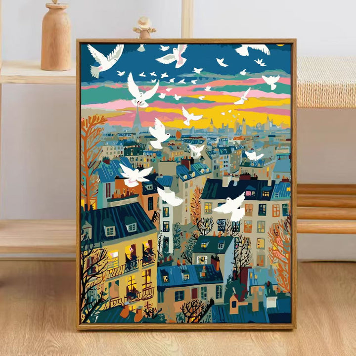 Colorful City Skyline Art Print Bowlift