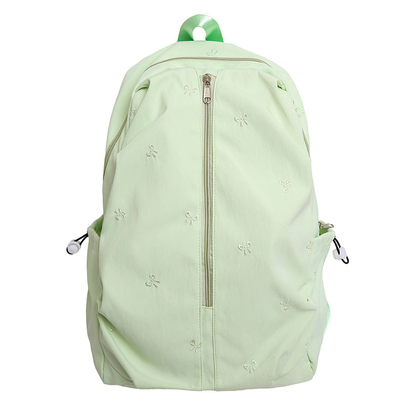 Embroidered Bow Design Backpack Bowlift