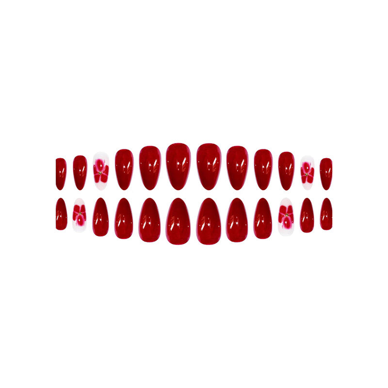 Elegant Floral Press-On Nail Set Bowlift