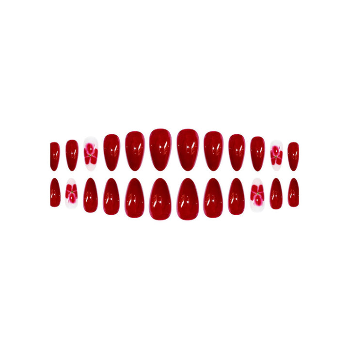 Elegant Floral Press-On Nail Set Bowlift