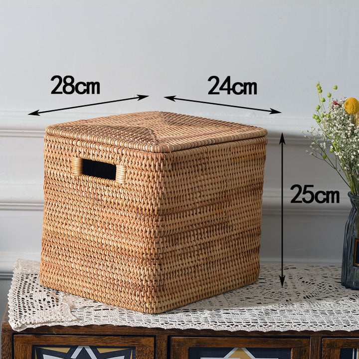 Women rectangular rattan storage basket Bowlift