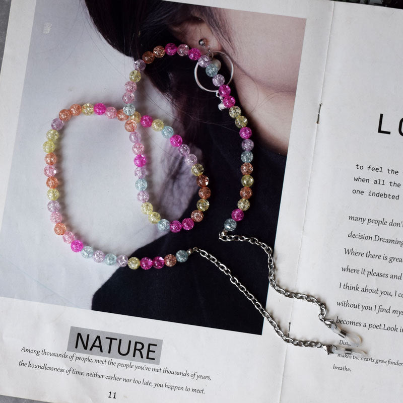 Colorful Textured Beaded Eyewear Chain Bowlift