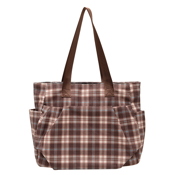 WoSpacious Plaid Utility Tote Bag Bowlift