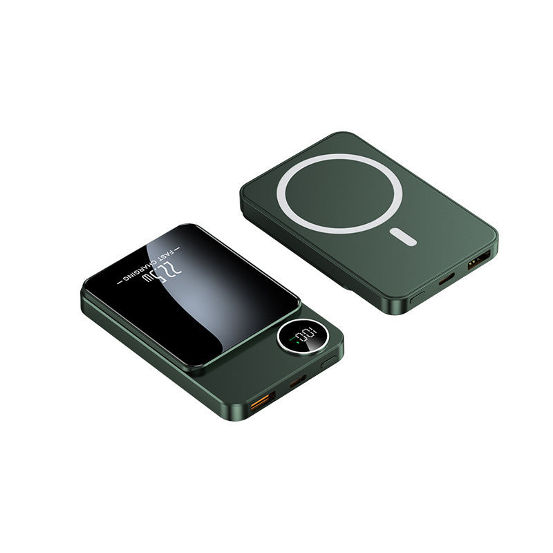 Slim Powerbank with wireless charging function and digital display Bowlift