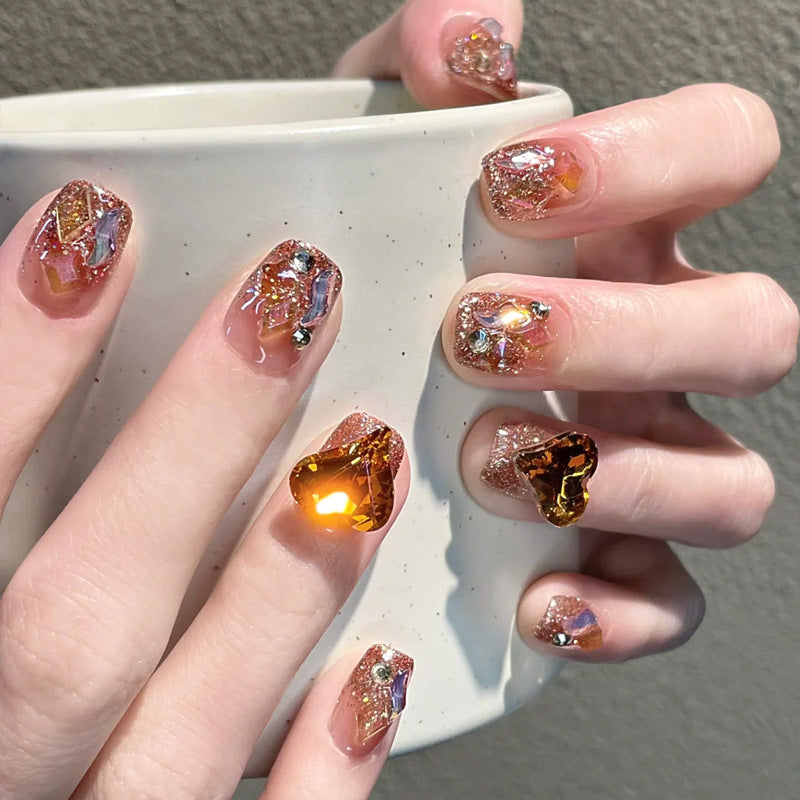 Iridescent Press-On Nail Set Bowlift