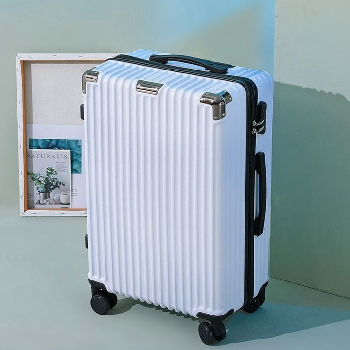 Hard shell suitcase with 360-degree wheel system and integrated safety feature Bowlift