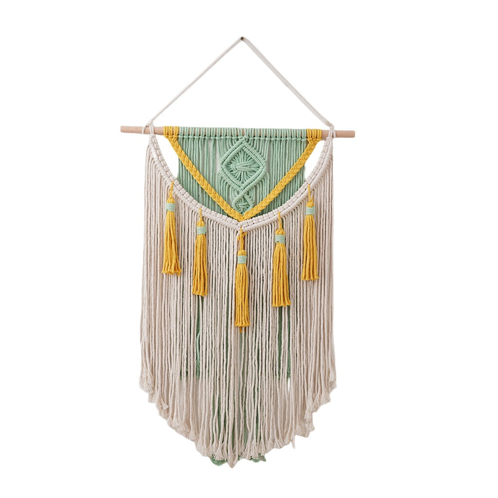 Macramé Wall Hanging Tapestry with Decorative Fringe Bowlift