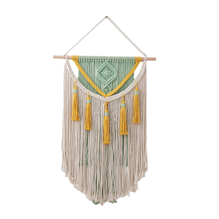 Macramé Wall Hanging Tapestry with Decorative Fringe Bowlift