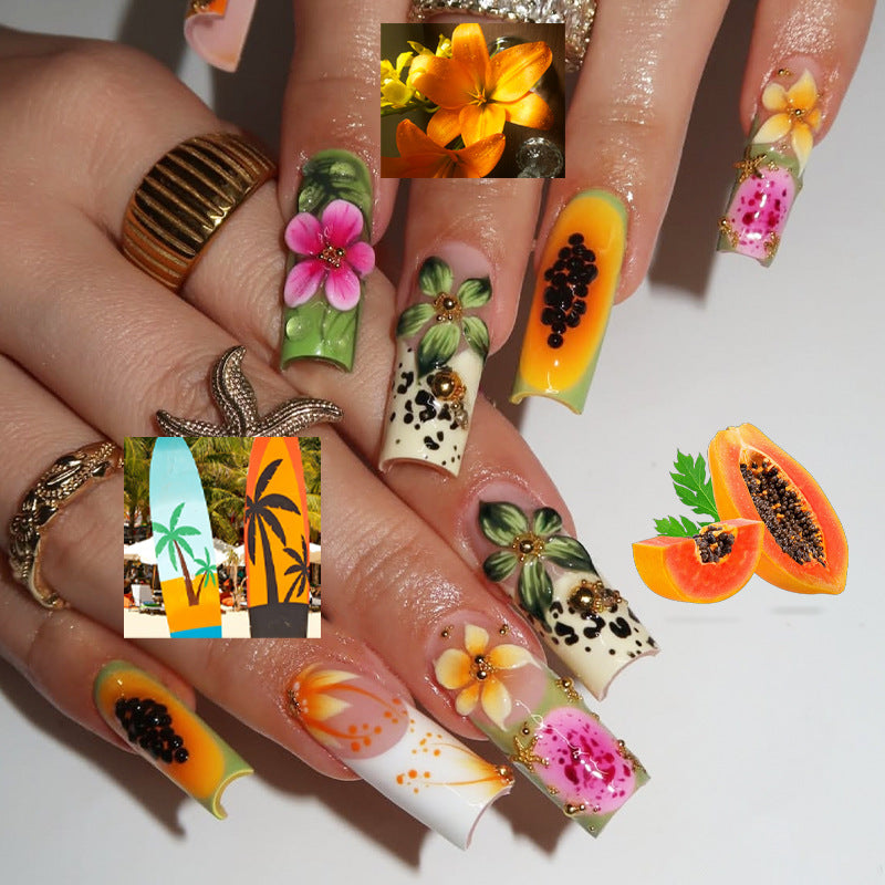 Floral Themed Nail Tips Box Set Bowlift