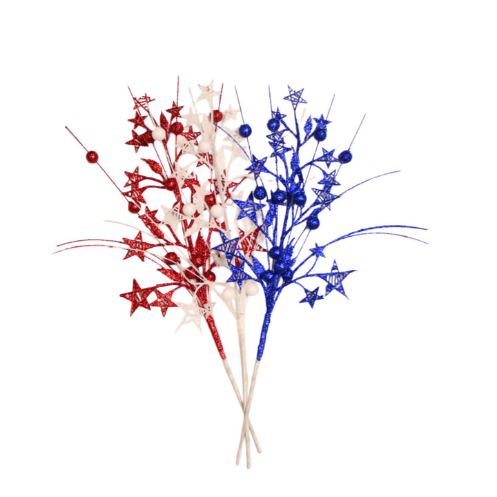 Unisex decorative deco branch with star and berry appliqués, flexible branch structure Bowlift