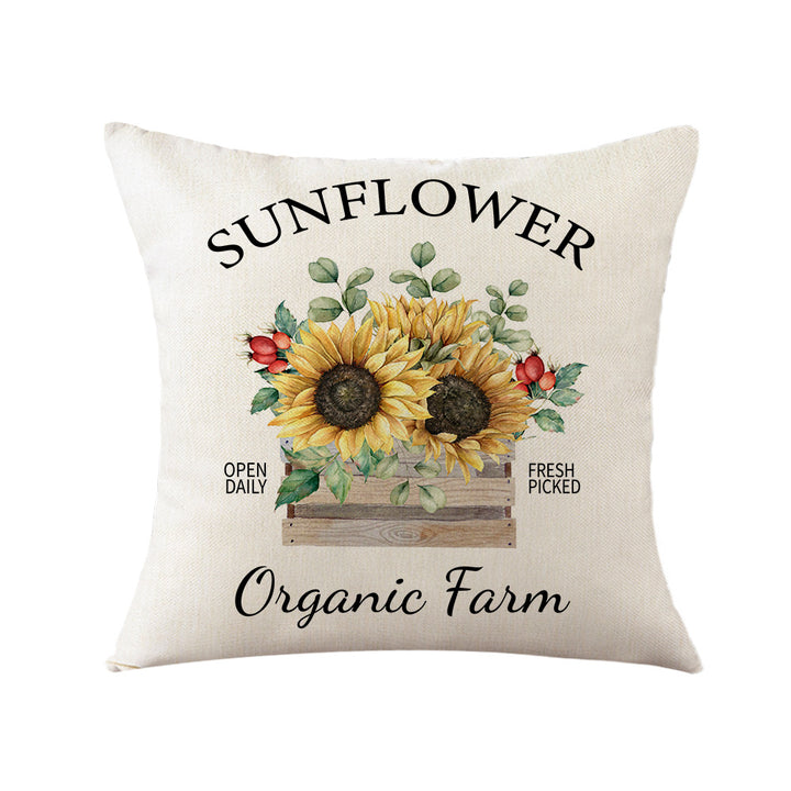 Women's Cushion Cover with Sunflower Pattern Bowlift