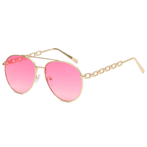 Women's Oversized Sunglasses with Fashionable Chain Frame Bowlift
