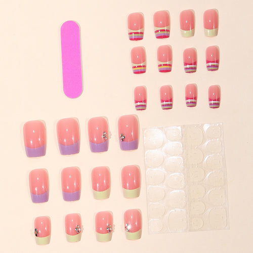 Decorative 3D French Tip Nail Art Extensions Bowlift