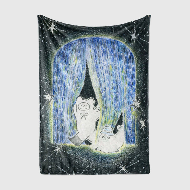 Playful Illustrated Fleece Blanket