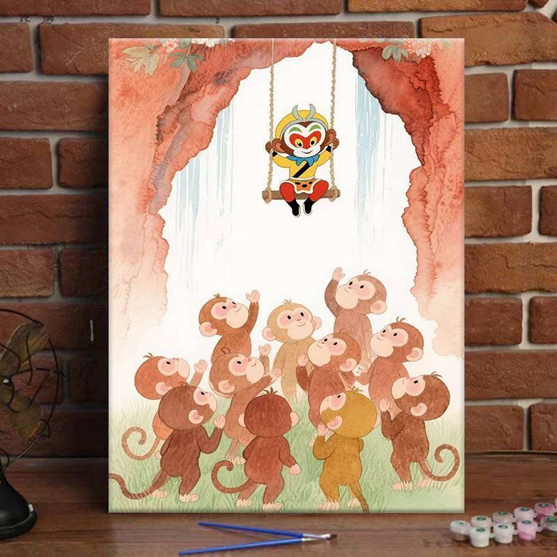 Whimsical Monkey Adventure Art Print Bowlift