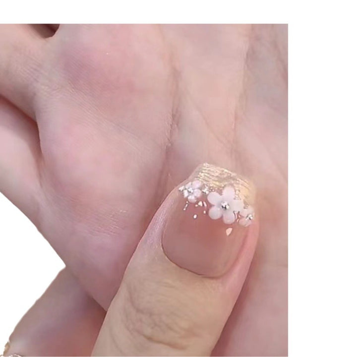 Decorative 3D Floral Press-On Nail Art Bowlift