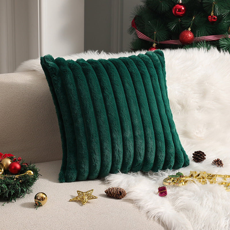 Textured Faux Fur Decorative Pillow