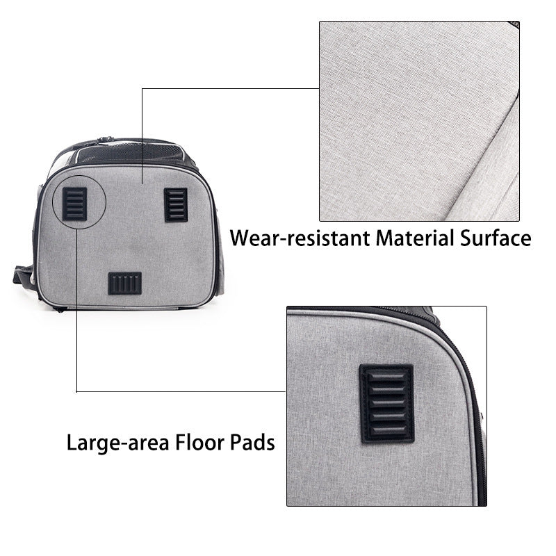Portable Pet Backpack with Breathable Mesh Inserts Bowlift