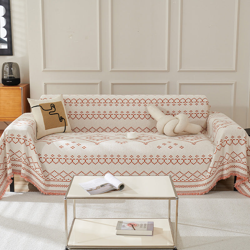 Textured Geometric Pattern Sofa Throw Blanket