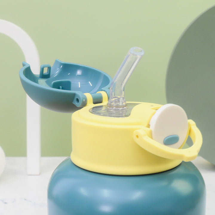Women's Portable Insulated Drinking Bottle with Creative Handle and Safety Closure Bowlift
