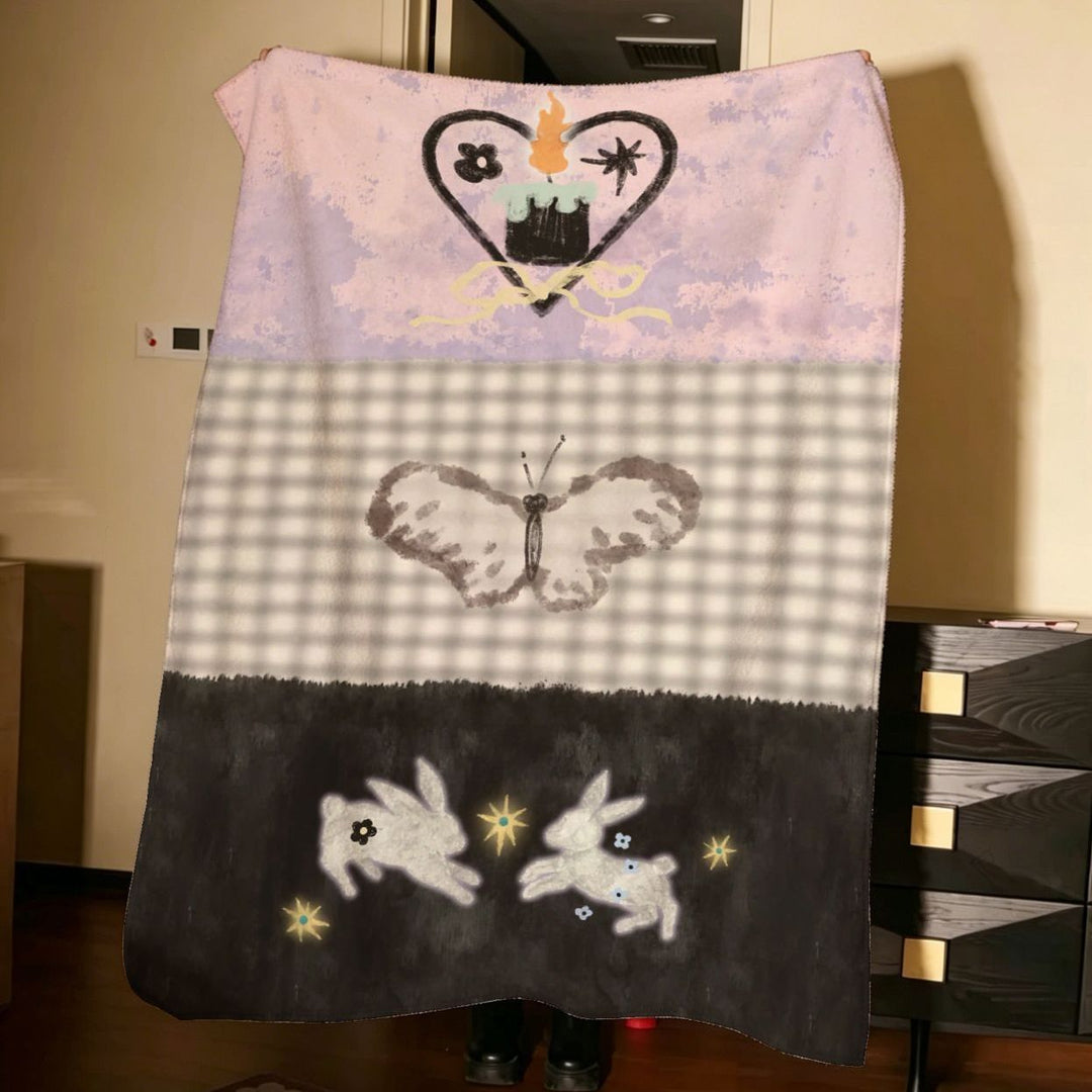 Artistic Patchwork Fleece Blanket