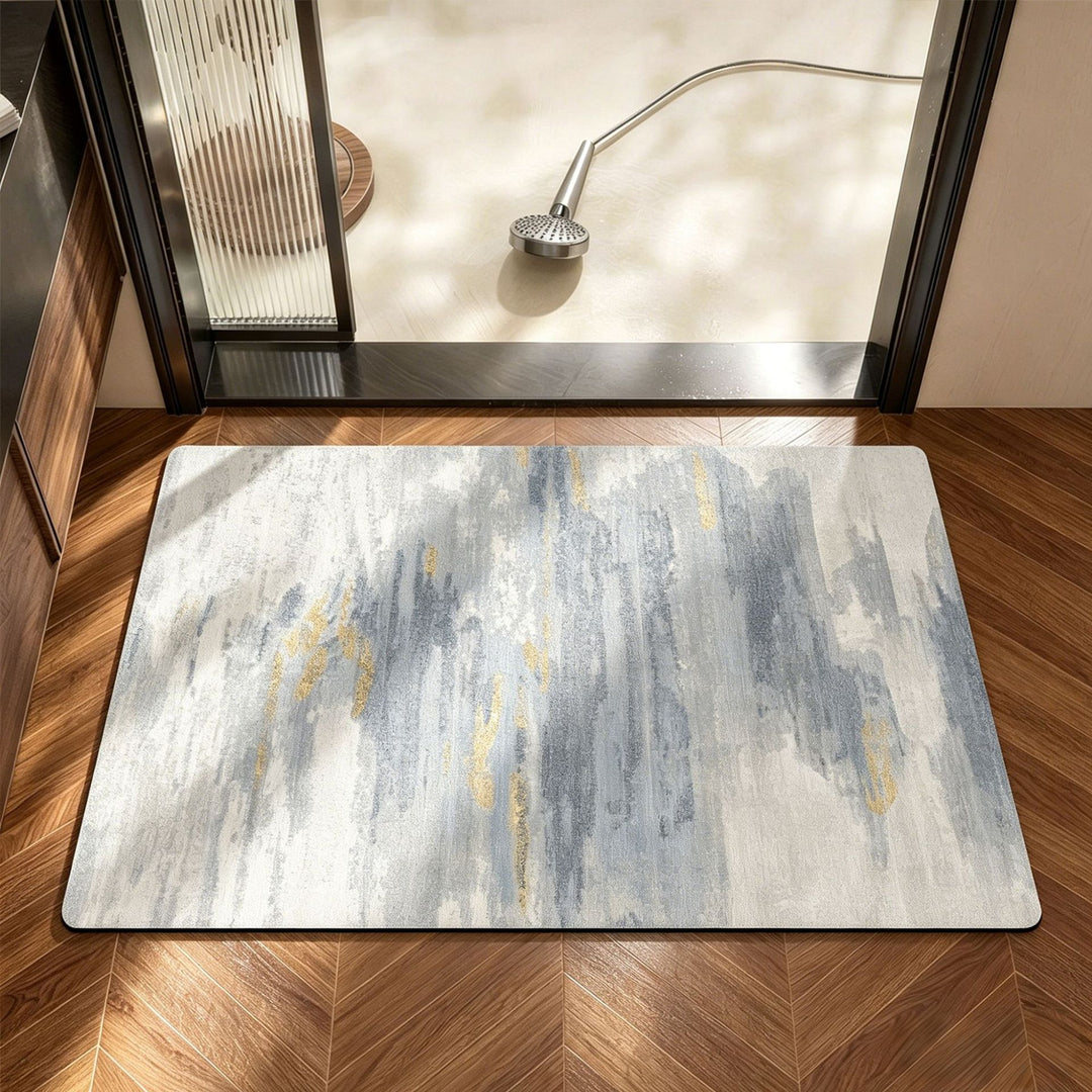 Floral Design Absorbent Bathroom Mat Bowlift