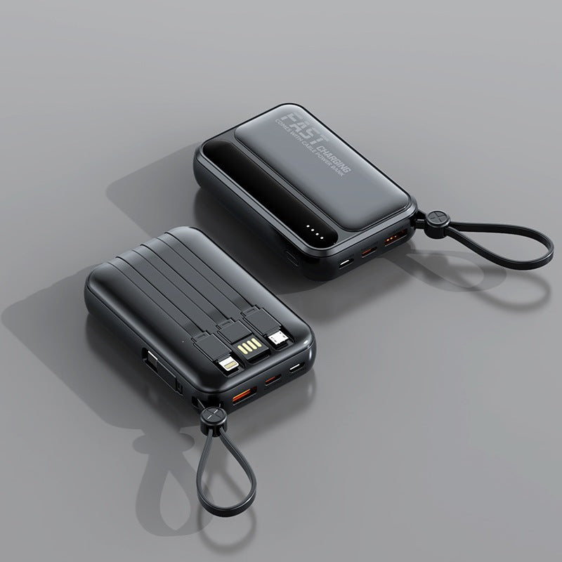 Portable power bank with integrated fast charging ports and multifunctional cable Bowlift