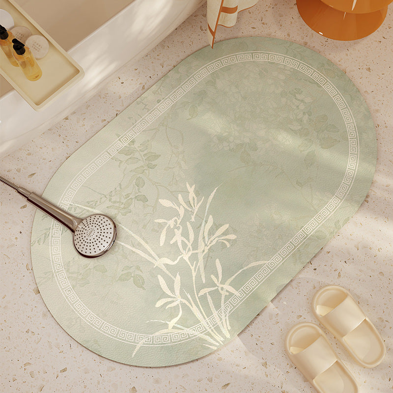 Decorative Floral Print Bath Mat Bowlift