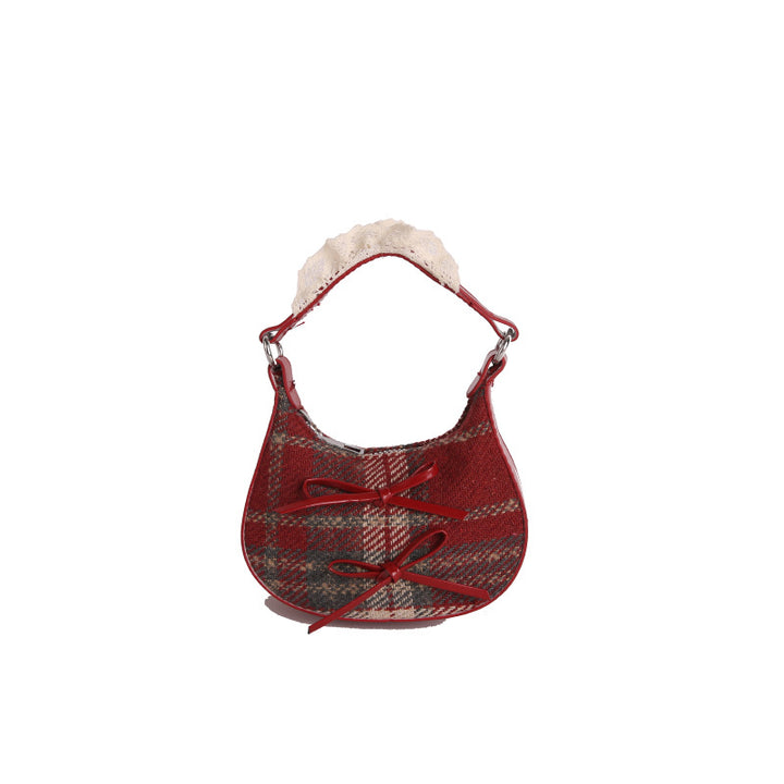 WoStylish Plaid Patterned Handbag Bowlift