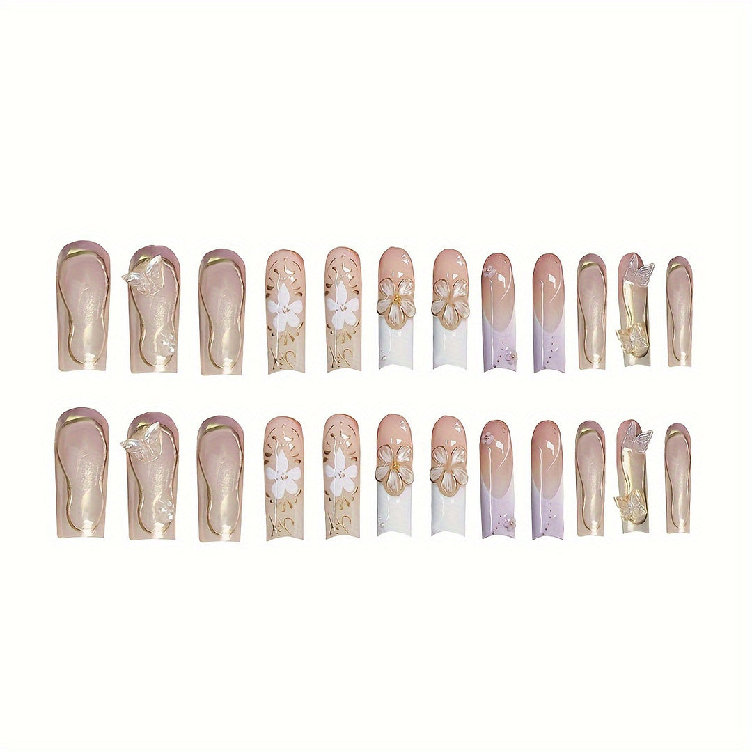Artistic 3D Butterfly Nail Extensions Bowlift