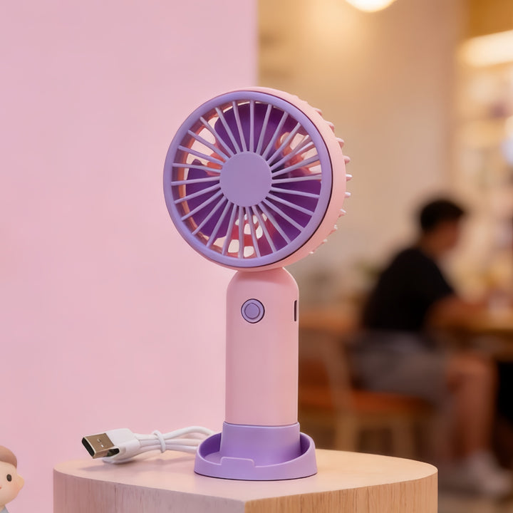 Ladies portable mini handheld fan with ergonomics and USB connection Bowlift