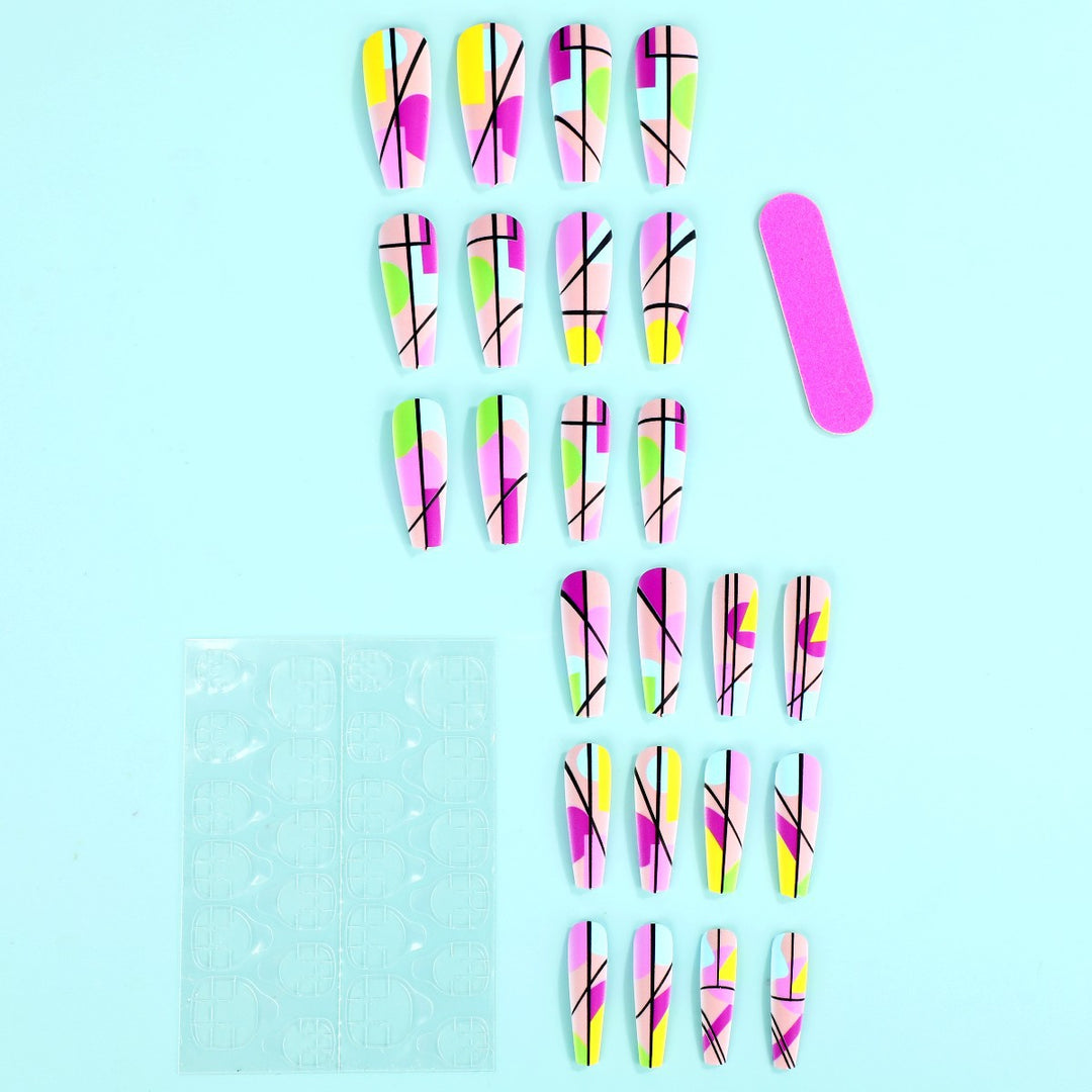 Artificial nails in modern geometric design Bowlift