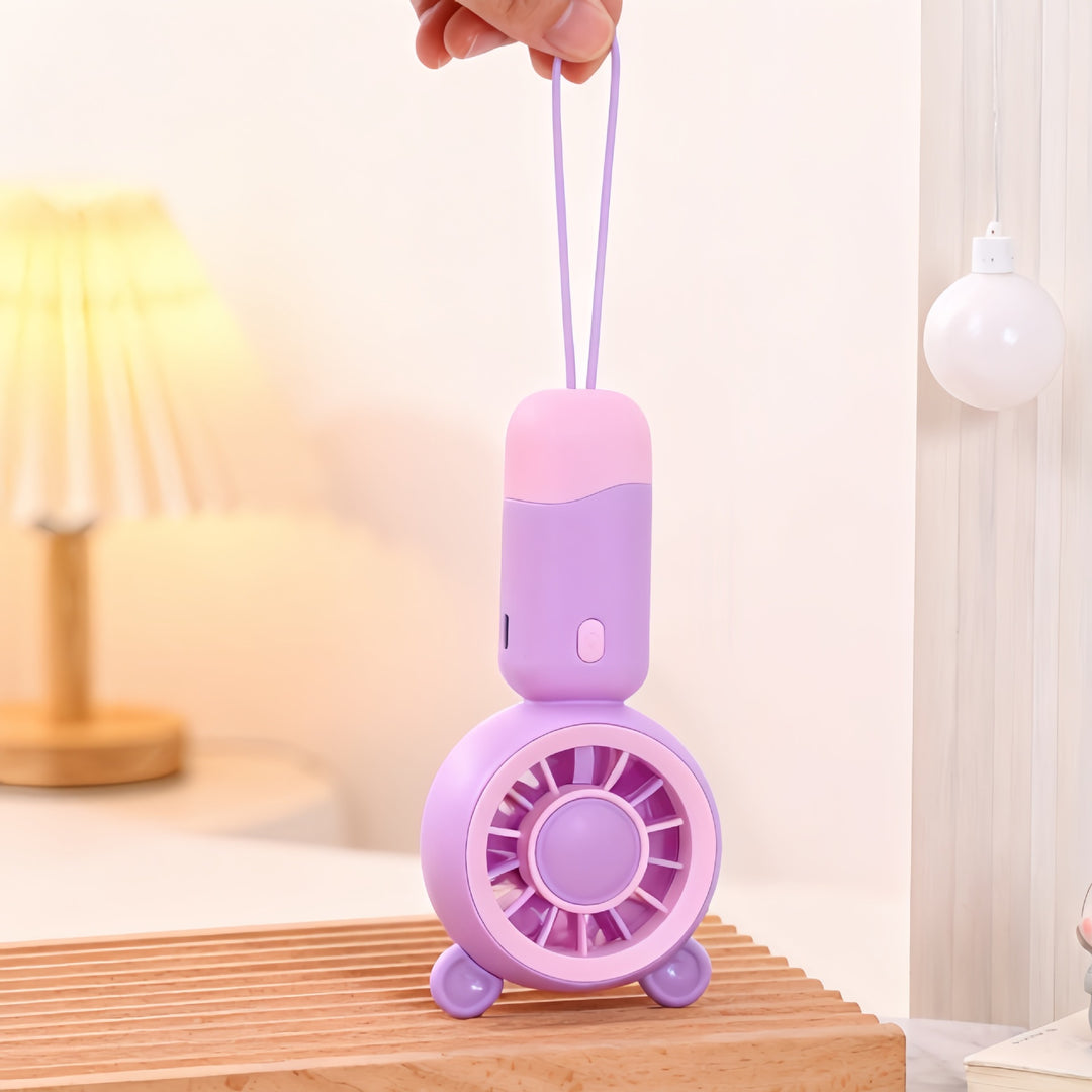 Ladies Portable Mini Handheld Fan with Cat Ears Bowlift