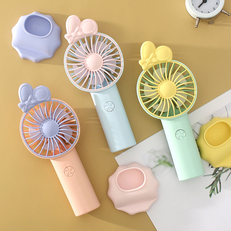Ladies Portable Hand Fan with Playful Design Bowlift