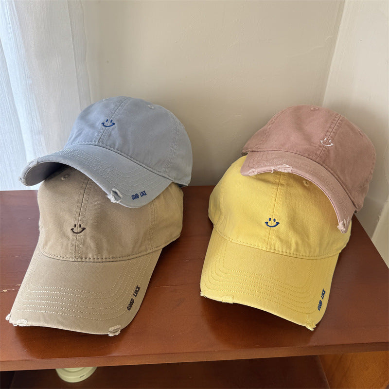 Women's Casual Smile-Embroidered Cap Bowlift