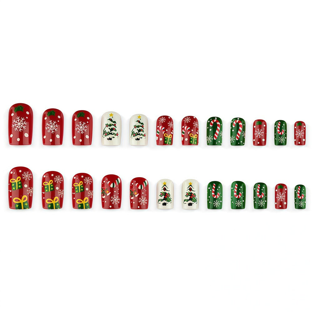 Artificial nails with festive Christmas designs Bowlift