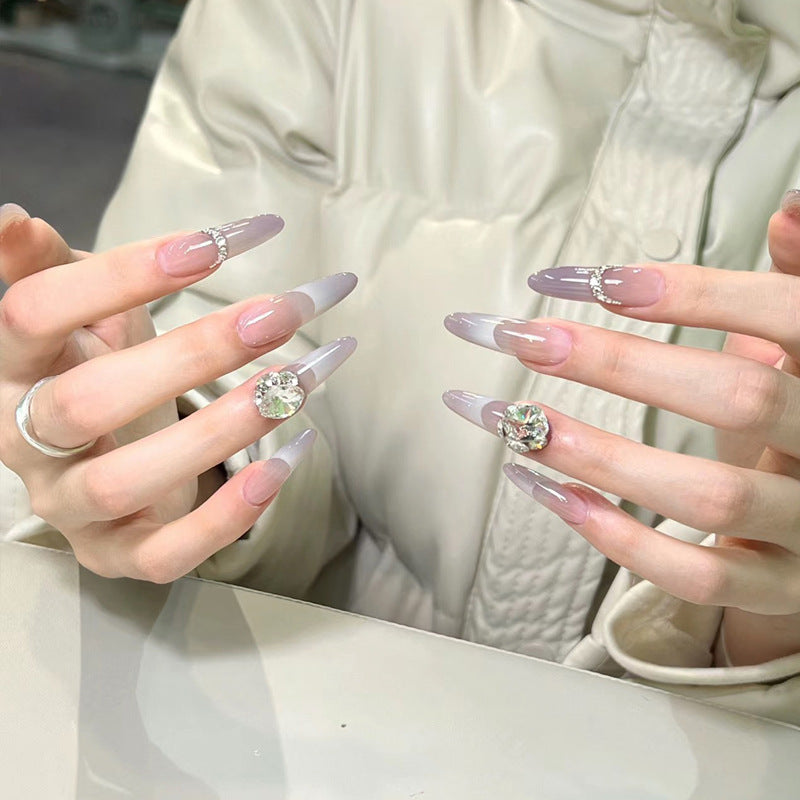 Iridescent Press-On Nail Set Bowlift